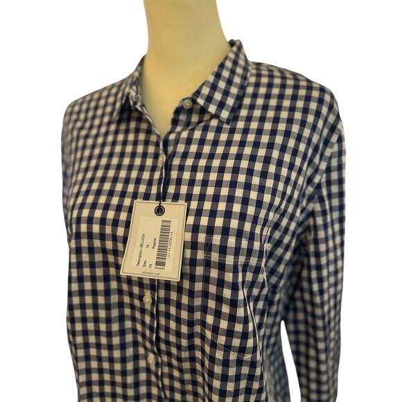 UnTuckIt Women's Belleza Blue and White Gingham Button Up, Plus Size 16, NWOT - Picture 6 of 6